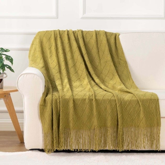 Plaid en Laine de Luxe Vert Olive | JustAplaid Vert Olive / 125x150 cm