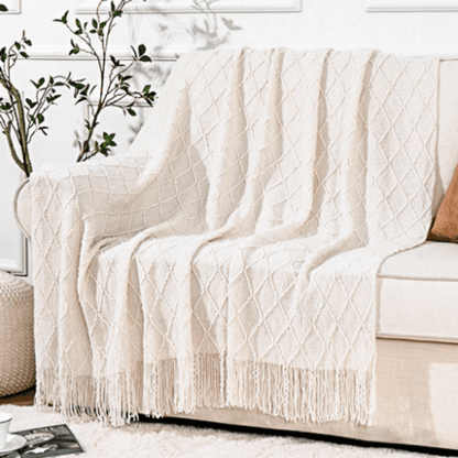 Plaid en Laine Élégant - Coloris Ecru 