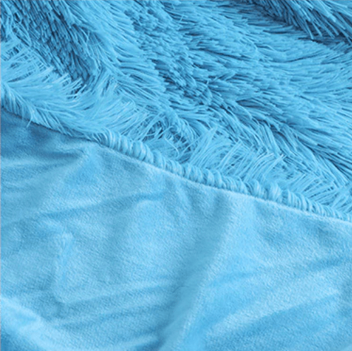 Plaid Fausse Fourrure Bleu Céleste - Collection Sky Blue | JustAplaid