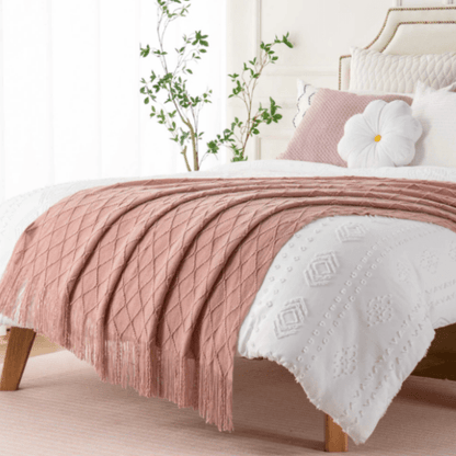 Plaid Laine Élégant Rose Poudré - Collection Chic Home 