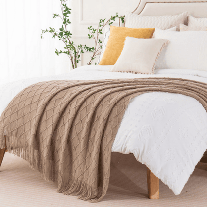 Plaid Laine Elégant Taupe - Collection Luxe 