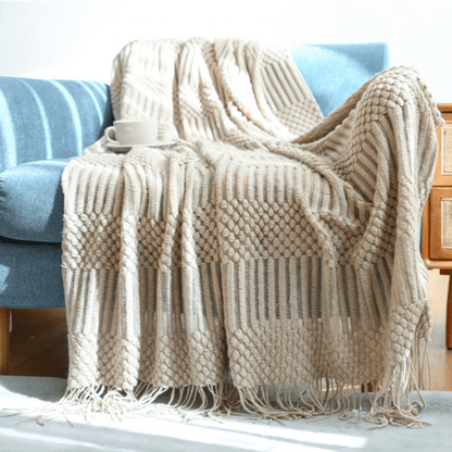 Plaid Laine XXL Beige - Collection Luxe 