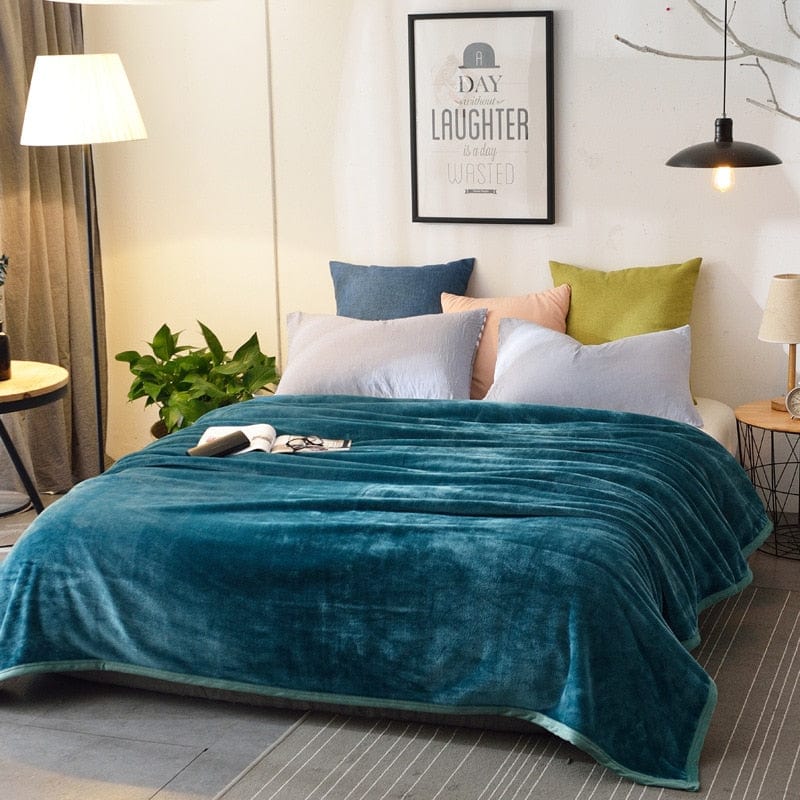 Plaid Polaire Chaud Bleu Canard - Confort Suprême | JustAplaid Bleu Canard / 120x200 cm