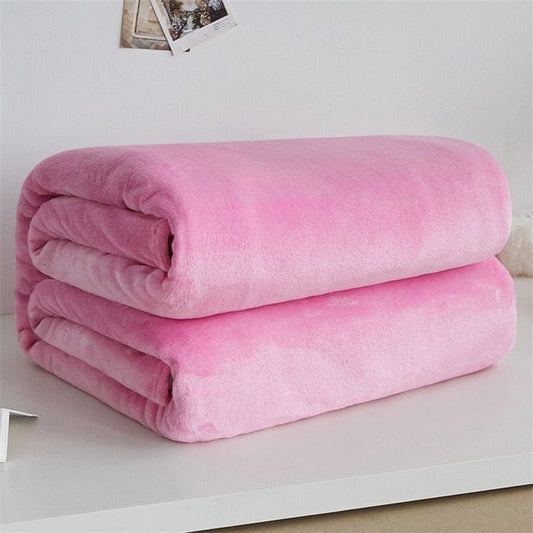 Plaid Polaire Chaud Uni Rose Bonbon - Collection Douceur Cocon | JustAplaid Rose Bonbon / 150x200 cm