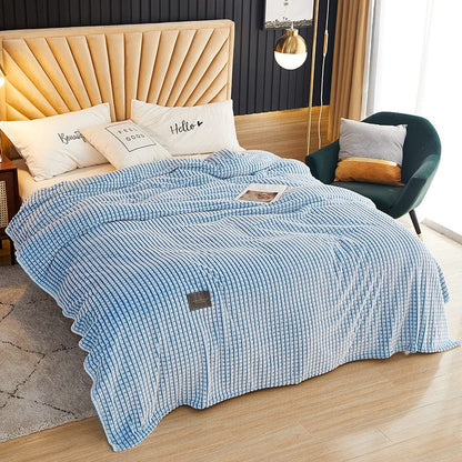 Plaid Polaire Flanelle Bleu Ciel - Édition Limitée 