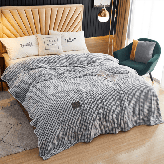 Plaid Polaire Flanelle Bleu Marine - Collection Cozy Warmth | JustAplaid