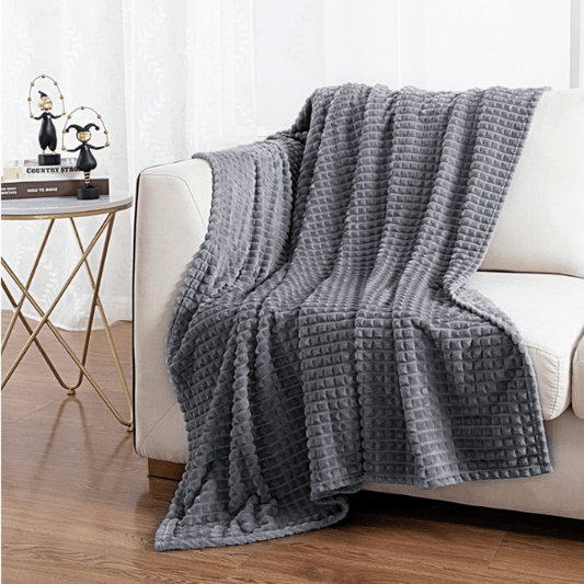 Plaid Polaire Grand Luxe en Gris Foncé | JustAplaid