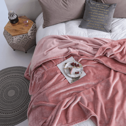 Plaid Polaire Luxueux Rose - Style Élégant 