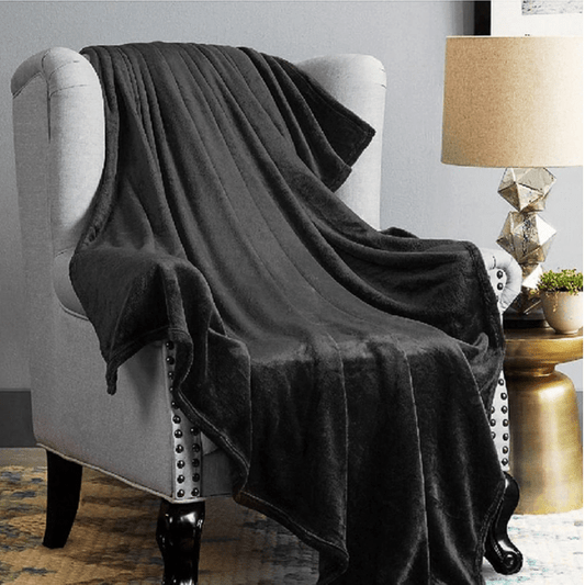 Plaid Polaire Noir Luxe | JustAplaid Noir / 130X150 cm