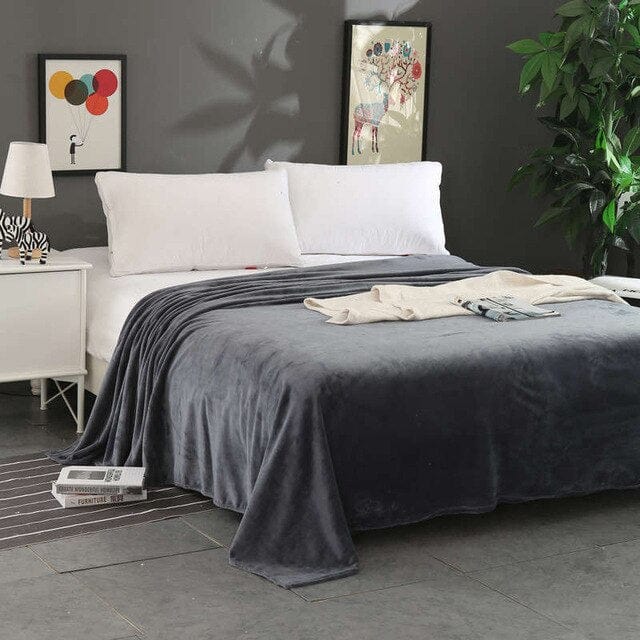 Plaid Polaire XXL Gris Anthracite | JustAplaid Gris Foncé / 180x200 cm