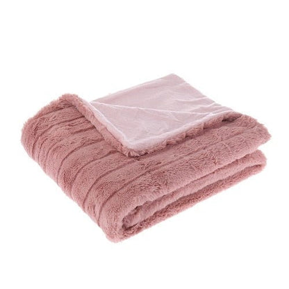 Plaid en Fausse Fourrure Rose Chaud ComfortLuxury  Rose / 130x150 cm