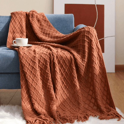 Plaid Scandinave Rouge Élégance nordique  Rouge / 125x170 cm