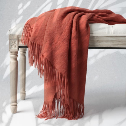 Plaid en Laine Alpaga Rouge Corail  Rouge Corail / 130x150 cm