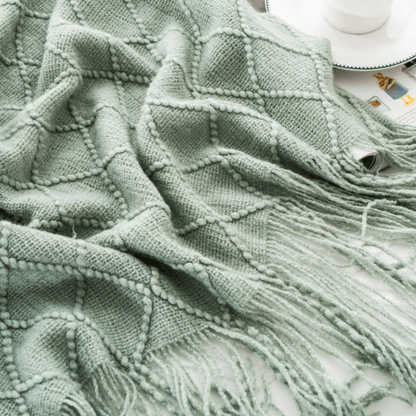 Plaid Laine Élégant Vert d'Eau - Collection Chic & Cosy  Vert d'Eau / 125x150 cm